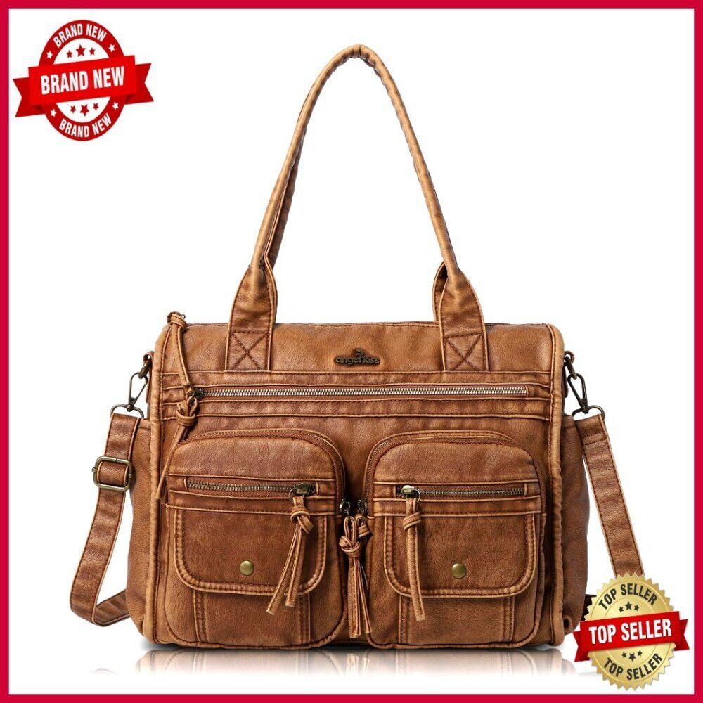 Soft Leather Hobo Bag with Adjustable Strap, Large Capacity Tote